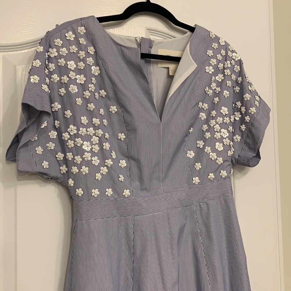 J.CREW Midi Appliqué Cotton Short-Sleeve Dress